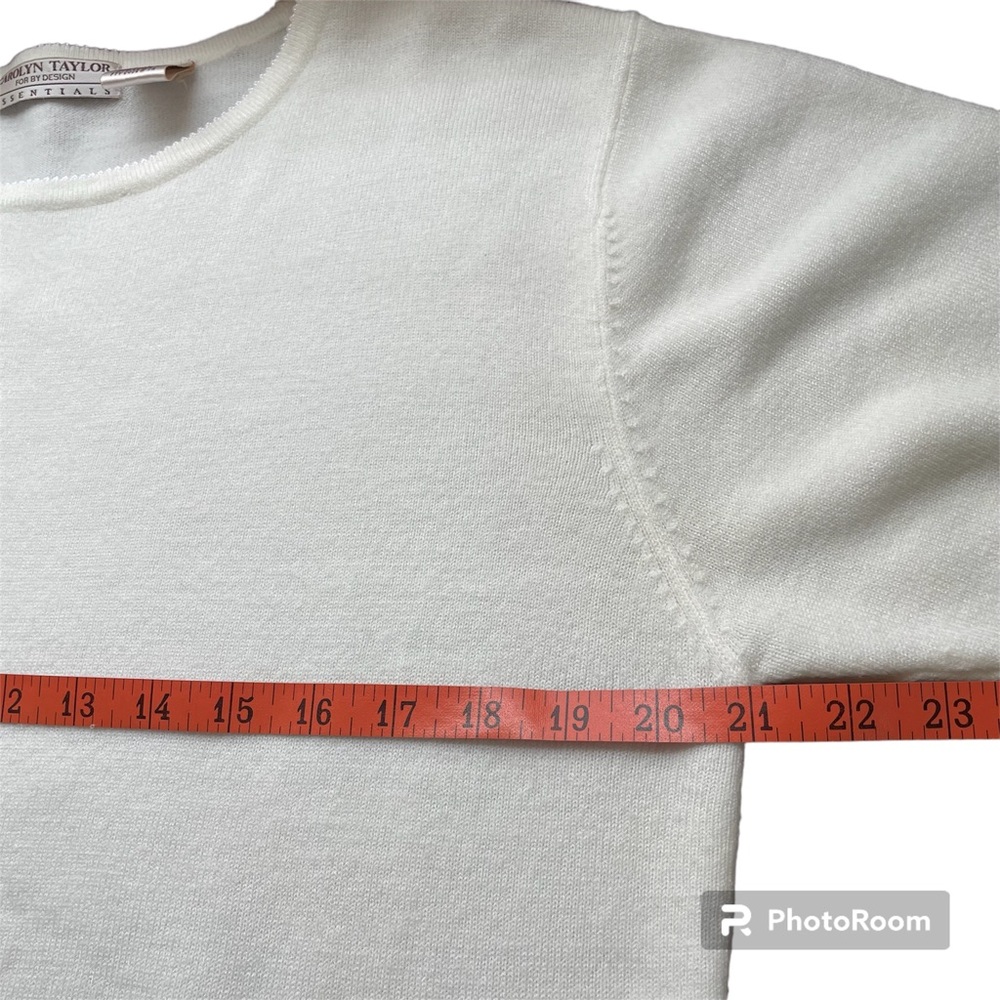 Carolyn Taylor Short Sleeve Off-White Sweater - Picture 2 of 5